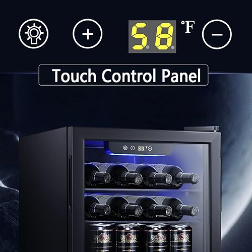 Miniatura 5 de Antarctic Star Refrigerador de vino de 2.6 pies cúbicosgabinete refrigerador de bebidas pequeño mini bodega de vino refrigerador de cerveza soda