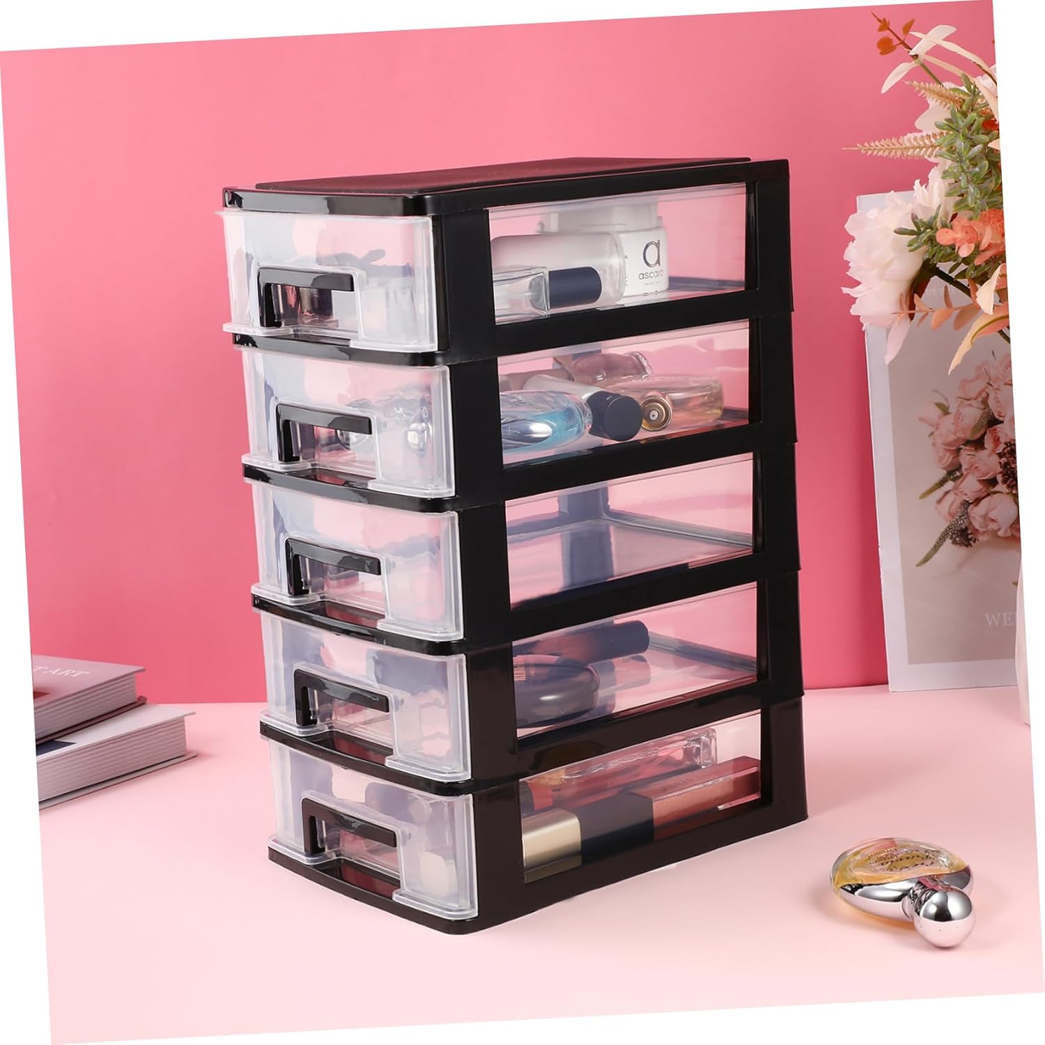 5-layer Storage Cabinet, Portable Plastic Drawer Type Closet Dustproof Storage Case Organizer Sundries Holder