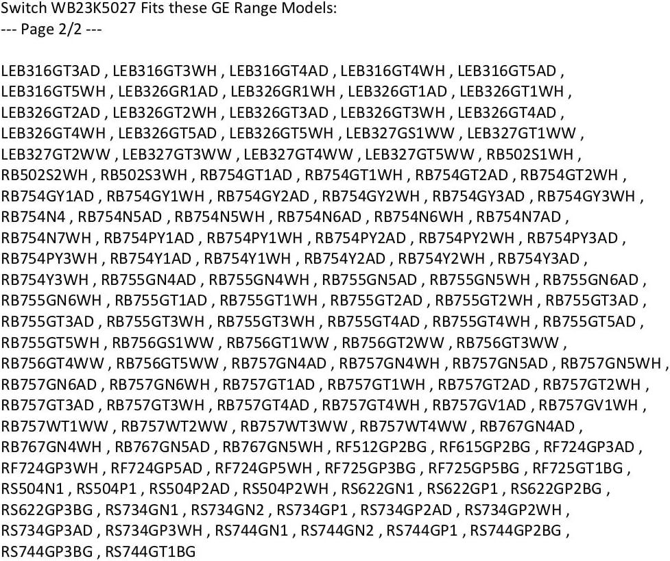 OEM Range Switch WB23K5027