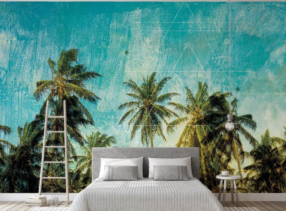 Papier peint intisse cocotier nostalgique : creez un havre de paix dans votre chambre - 3