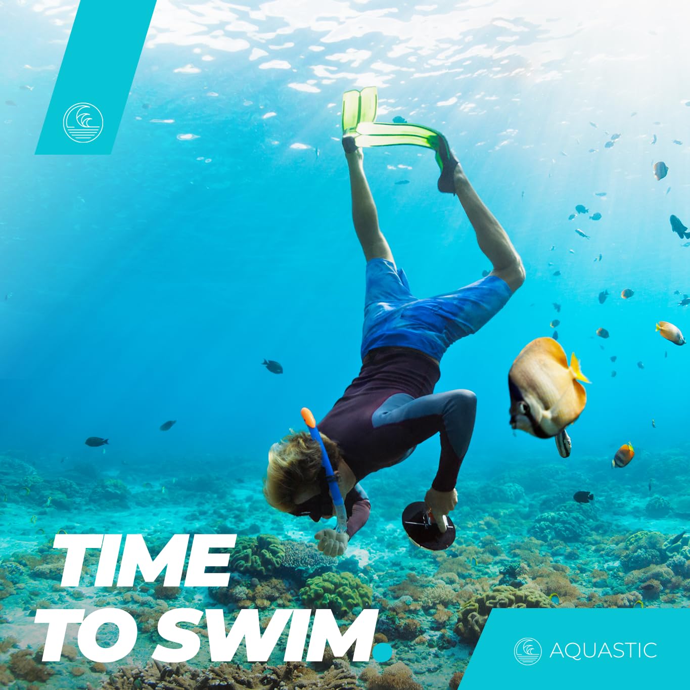 AQUASTIC Maska Pełnotwarzowa Do Snorkelingu Szerokie Pole Widzenia Szkło Hartowane Silikon Fajka z Technologią Dry Top Szczelna Konstrukcja