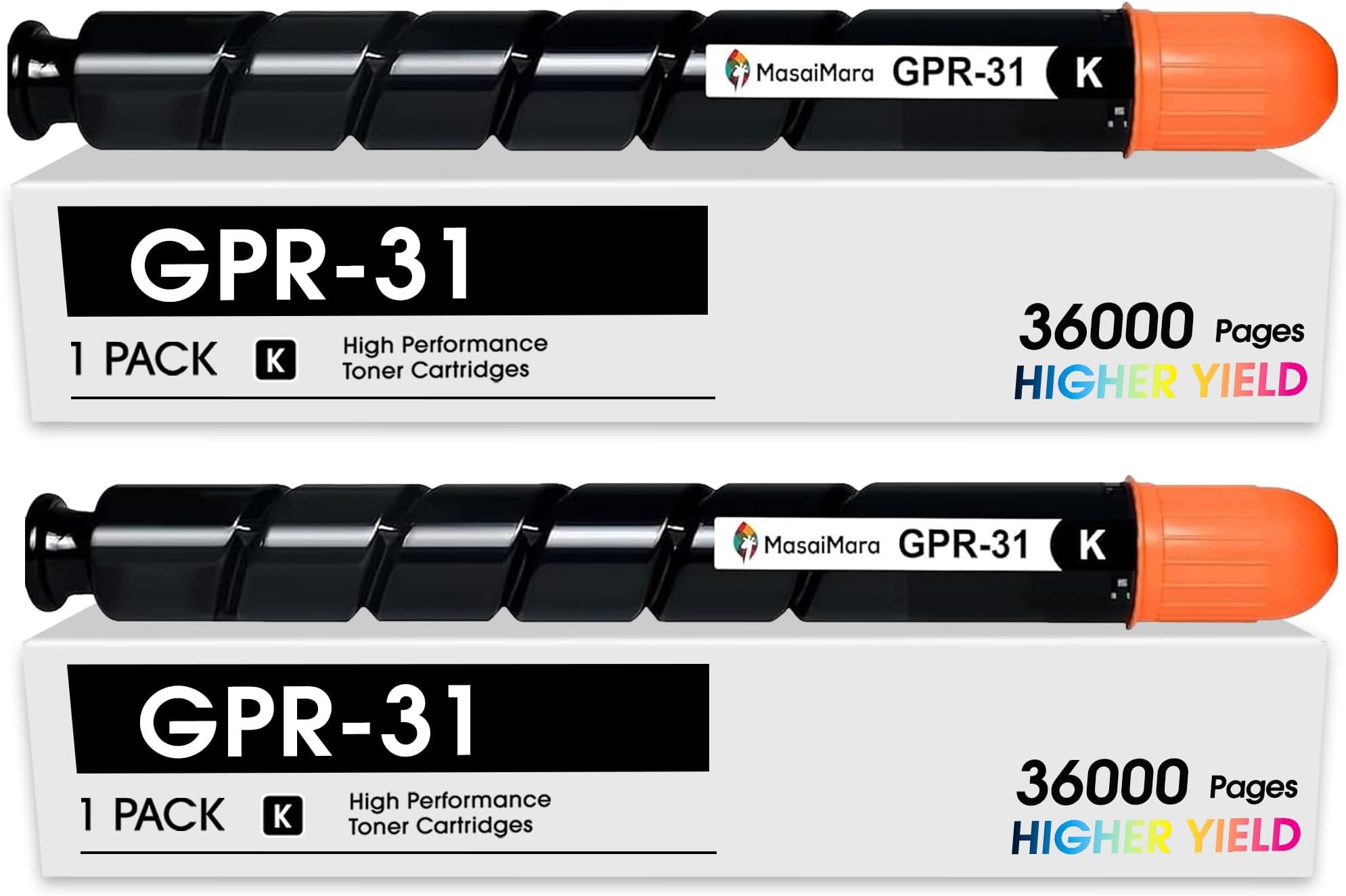 MasaiMara GPR-31 GPR31 EXV29 NPG-46 High Yield Toner Cartridge Set for Canon ImageRunner C5030 C5030i C5035 C5035i C5235 C5235i C5240 C5240i C5235A C5240A C5255 Printer (36,000 Pages, Black, 2-Pack)
