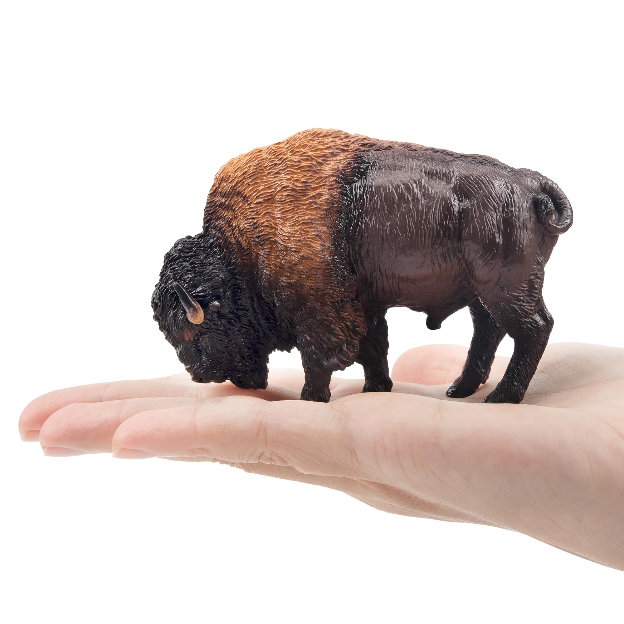 TOYMANY Bison figurki zwierząt stepowych, 9,9 x 3,6 x 6,7 cm