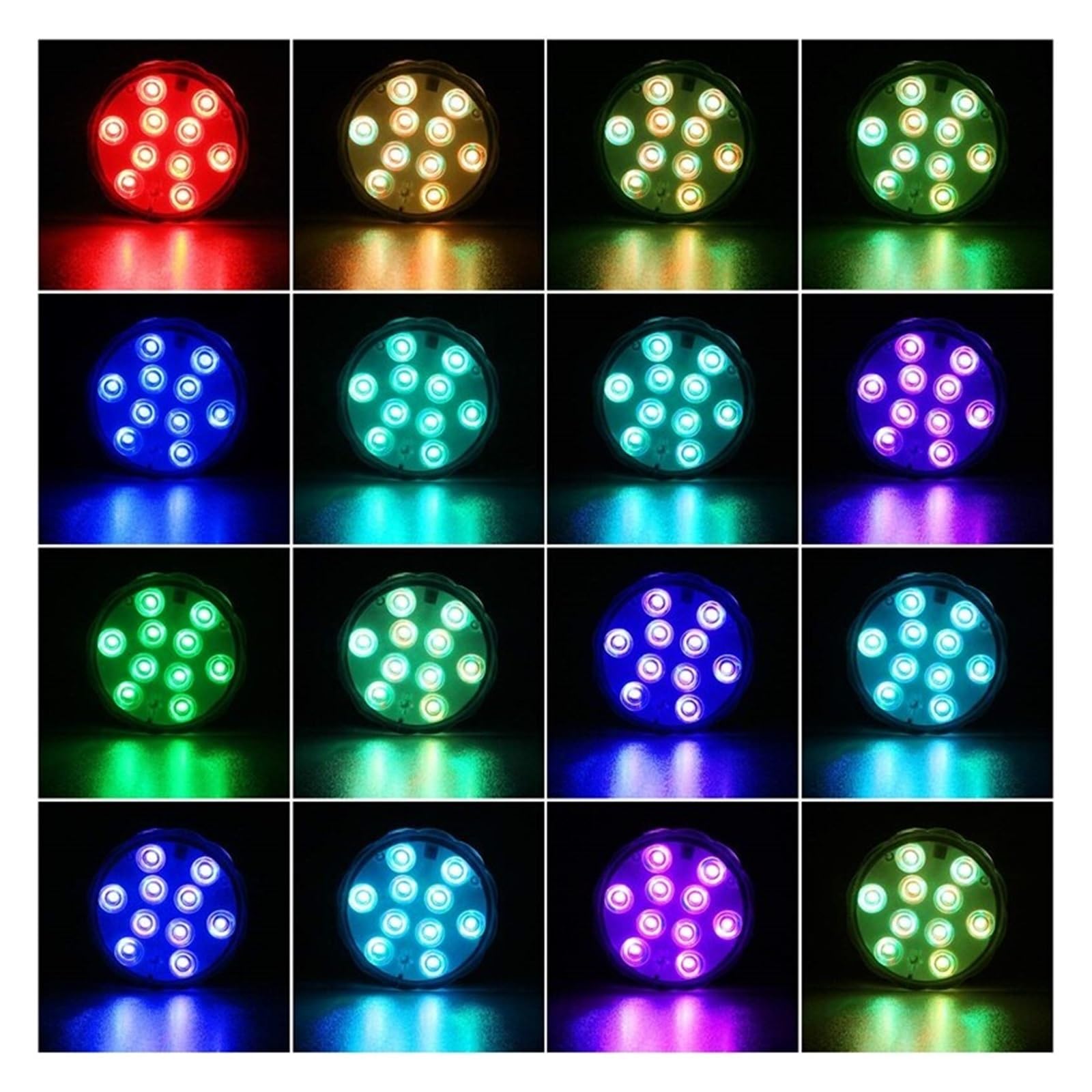 10 Diod LED RGB Zatapialne Światła Podwodna Lampka Nocna Odkryty Basen Światło Podgrzewacz Wazon Staw/oczko Wodne Dekoracje Na Przyjęcie Ślubne Niskie ZużYcie Energii(2 Lamp 2 controller)