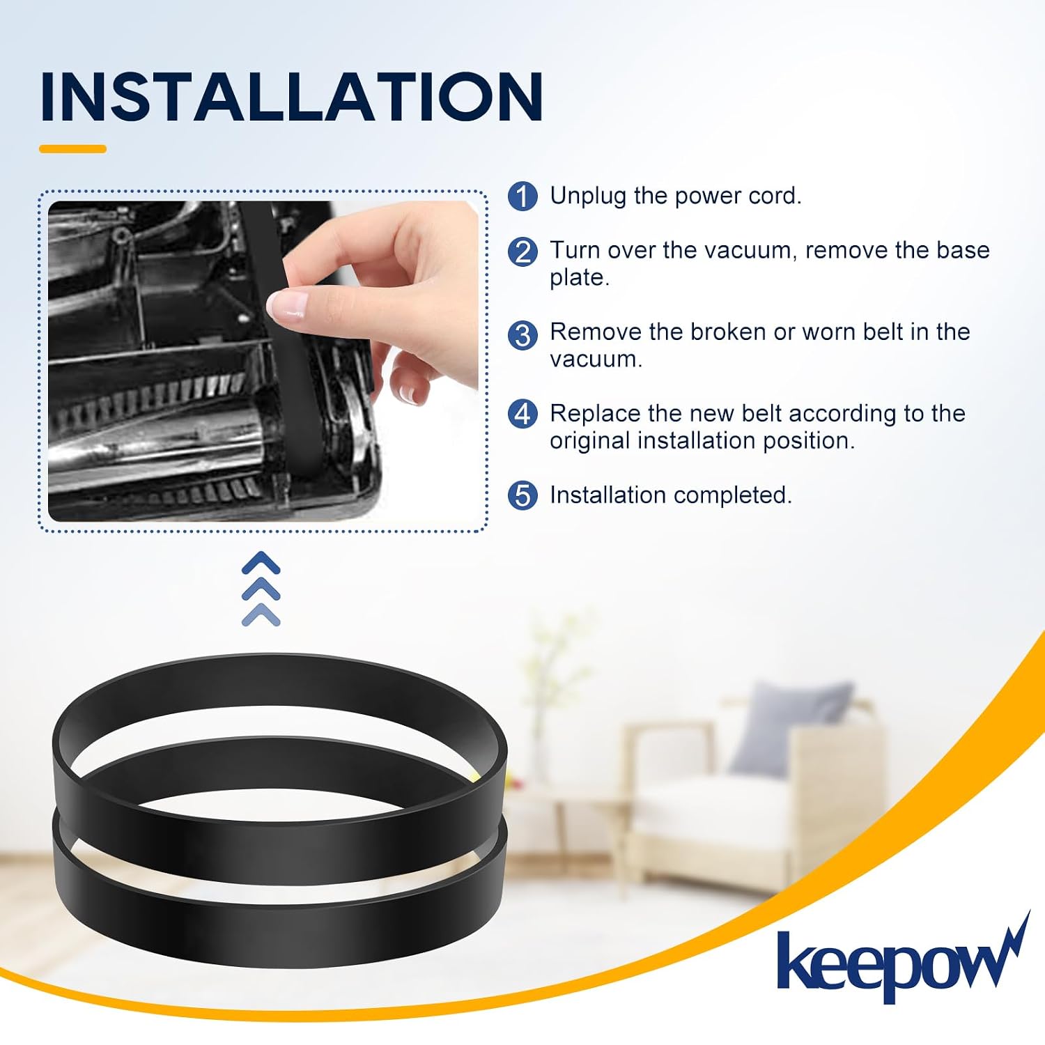 KEEPOW Vacuum Belt for Riccar, Vacuum Parts Fit for Riccar Vacuum Cleaner