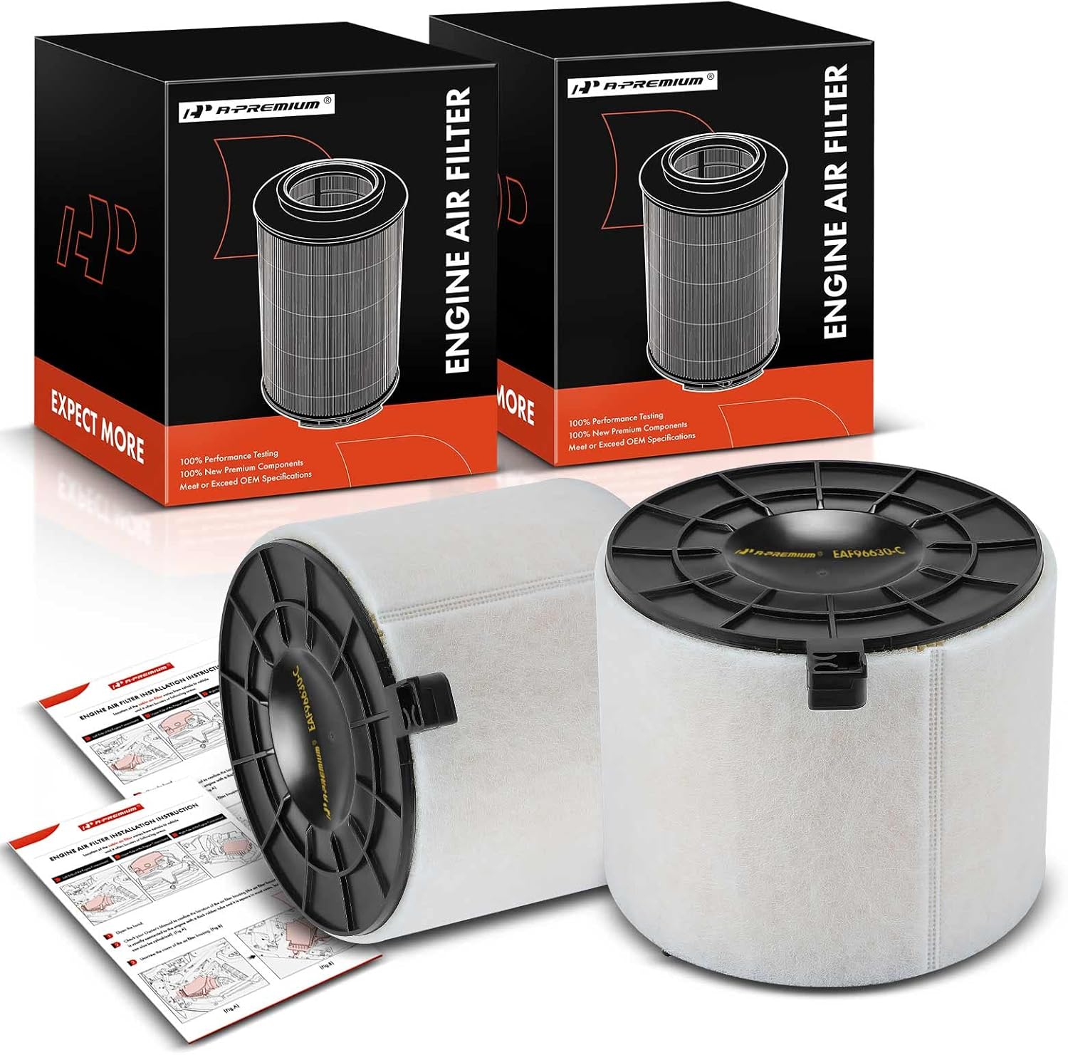 A-Premium 2Pcs Engine Air Filter Compatible with Audi S4 S5 2019-2023, SQ5 2018-2022, SQ5 Sportback RS5 RS5 Sportback 2021-2023, S5 Sportback 2018-2023