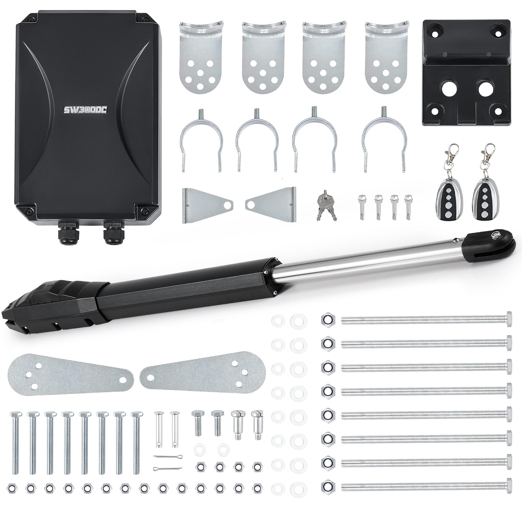 CO-Z Automatic Swing Gate Opener Kit, Electric Gate Opener for Doors up to 400 kg 2.5 m, Driveway Home Garden Gate Opening System for Swing Gates, Gate Complete Kit with Remote Controls & Release Keys