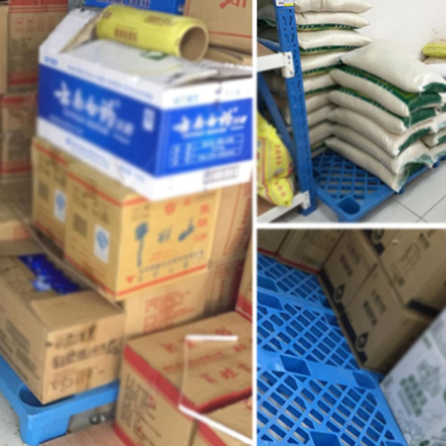 Plastic Pallets for Basement Storage, Lightweight Floor Pallets, Breathable Grid Ventilation Pallet for Warehouse Garden Basement Supermarket, Easy to Stack(50x40x12cm/1pcs)