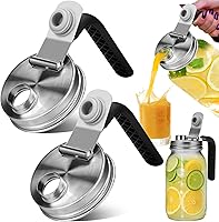 Vista 11 de Palksky Tapas para Beber de Frascos Mason, Accesorios de Tapa para Sorber de Frascos Mason de Boca Ancha de Acero Inoxidable, Tapa Abatible