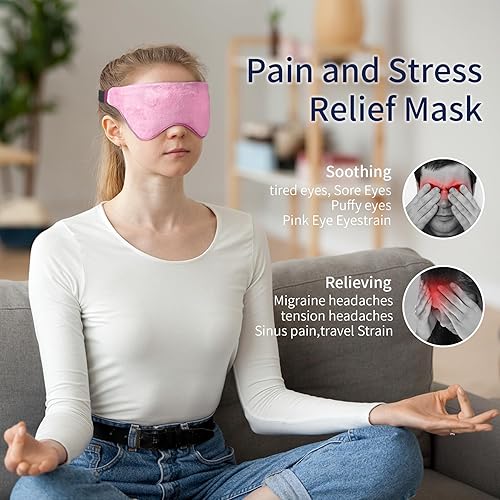 Miniatura 10 de Mr. Sandman Máscara de ojos ponderada para mujeres y hombres, máscara de ojos de elastano, agradable a la piel, bolsa de cuentas de vidrio ultrafina