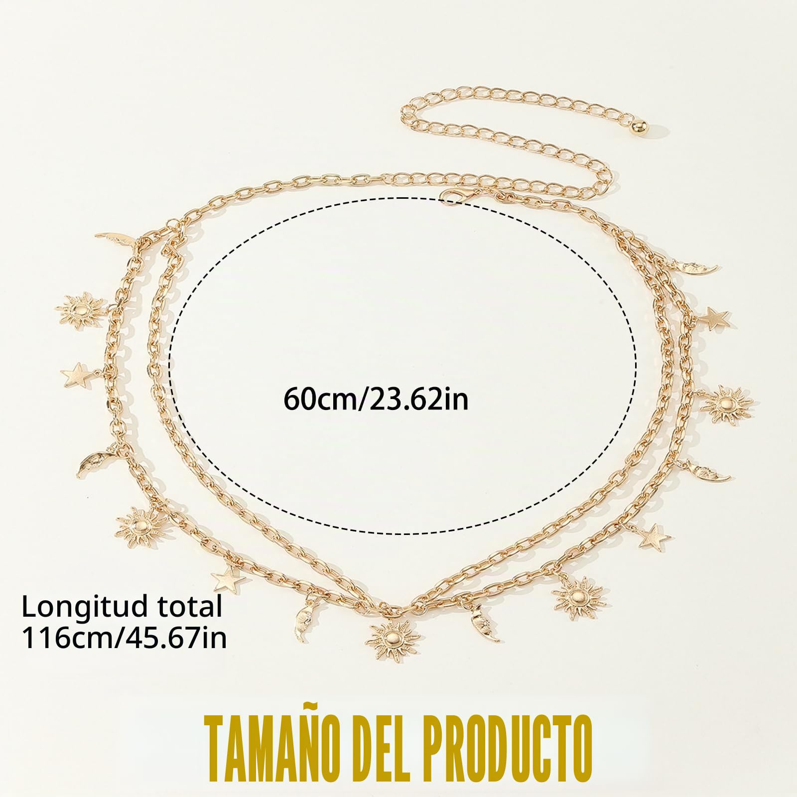 YNR Cinturón de Metal, Cinturón de Cadena para Mujer, Brillantes Cadena de Cintura de Metal, Cinturon Dorado Ancho con Cadena para una Silueta Favorecedora (Oro)