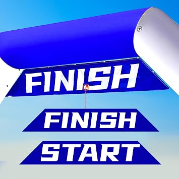 OZIS 20FT Inflatable Arch Start Finish Line Inflatable Archway with 150W Built-in Blower, Hexagon Blow up Archway Outdoor for 5k Race Arch Outdoor Advertising Commerce(Blue & White )