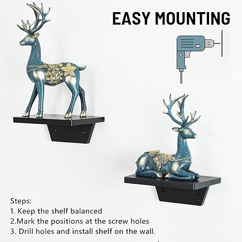 Miniatura 7 de PHOENANCEE Estantes flotantes pequeños, estante para altavoces, estante de pared trapezoidal para lámpara de mesa, exhibición de plantas, repisas