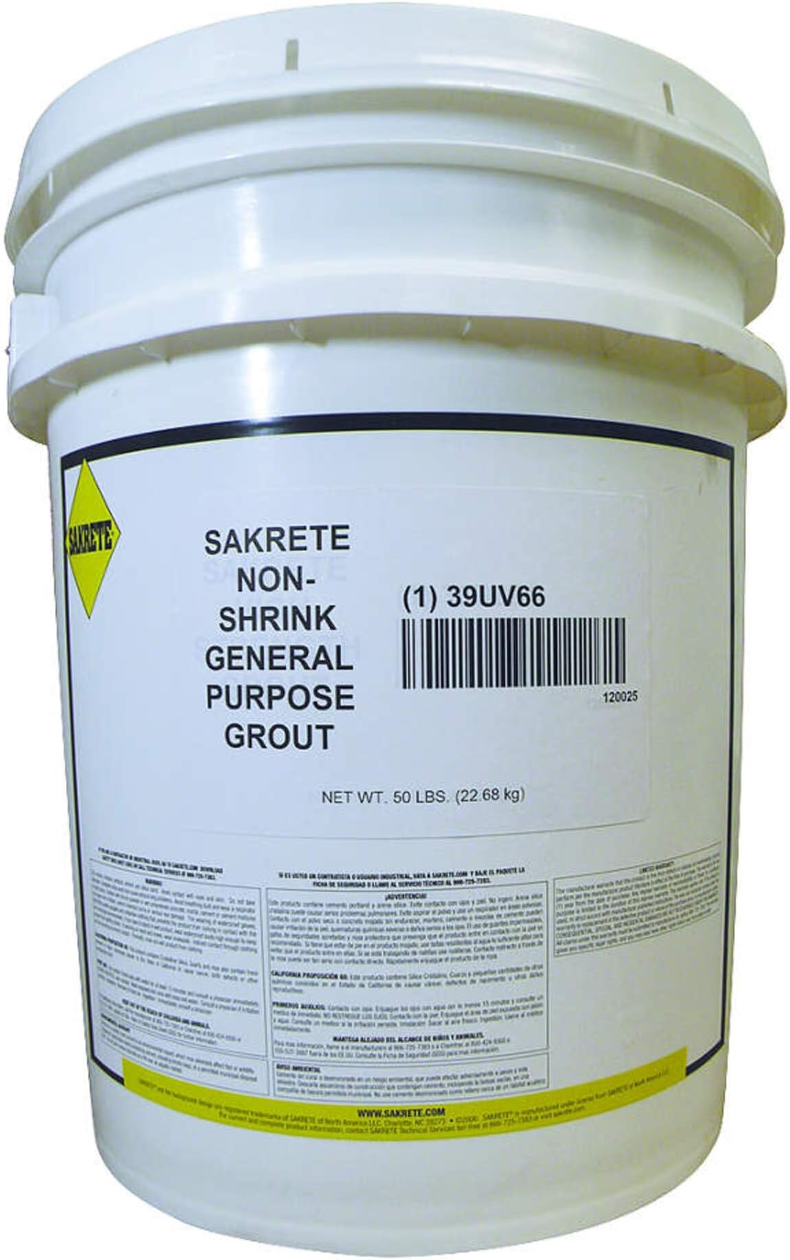 Non-Shrink Grout, 50 lb, Gray, 0.42 cu. ft.