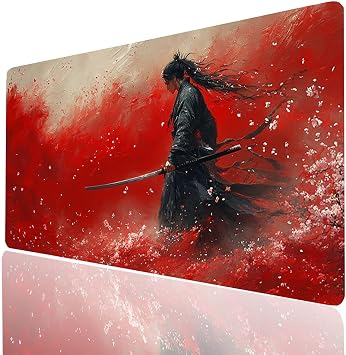 Mouse Pad 36 x 16 x 0.12Inches, Warrior Large Mouse Pad Gaming Flower, Waterproof Desk Mat Stitch The Edges, Mousepad Improve Accuracy and Speed, Office Desk Accessories for PC Home Decor Model-04735