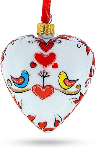 Adorno de Navidad de cristal con forma de corazón de San Valentín