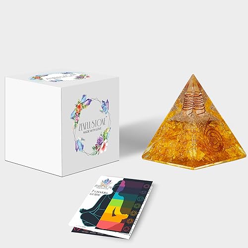 Miniatura 52 de Black Tourmaline Orgone Pyramid for Protection & Security Orgonite pyramids with Copper Coil and Crystal Quartz for Chakra Protection