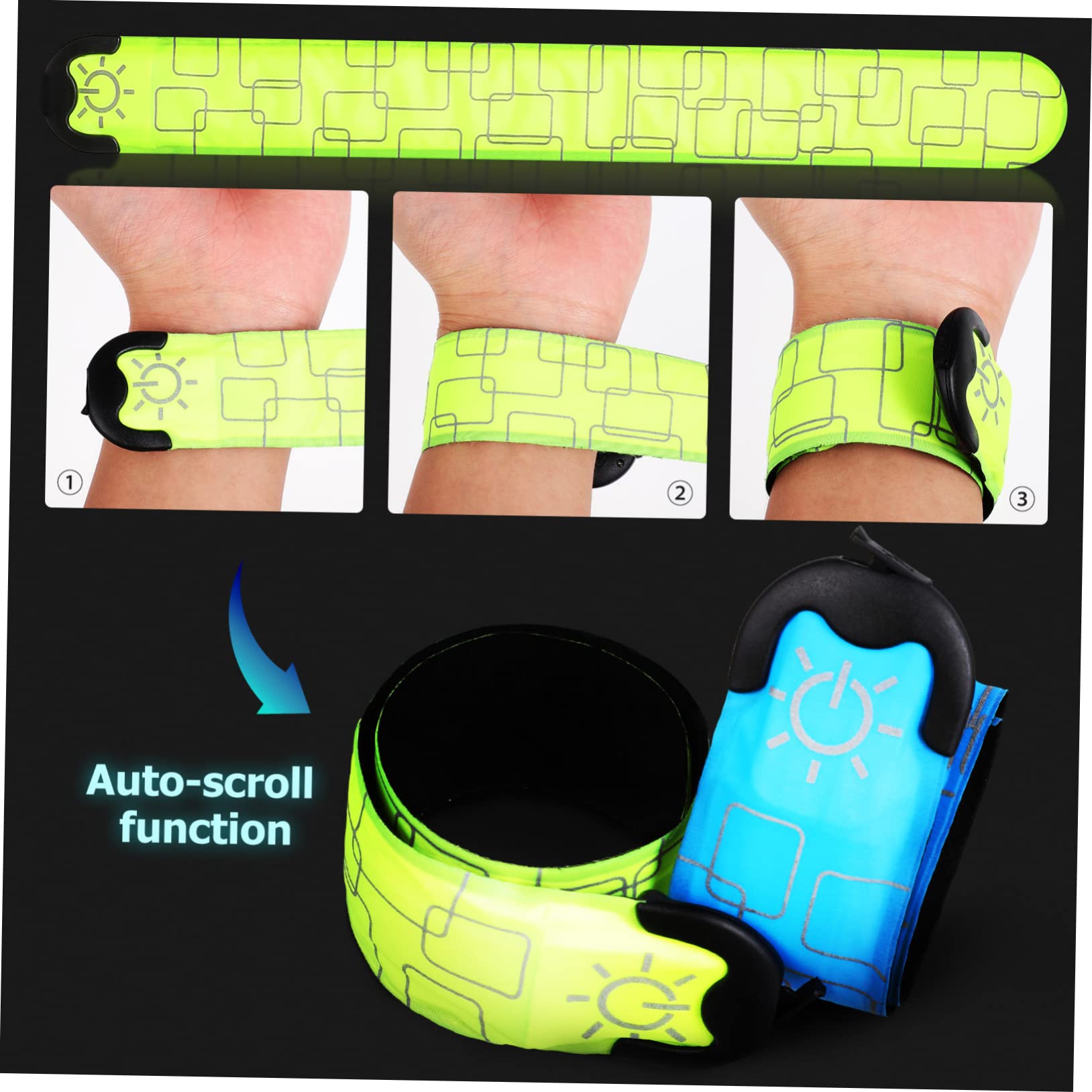 YARNOW Lot De 4 Bracelets Ronds Papa - Bracelets Lumineux À LED - Brassards Lumineux À LED - Bracelet Lumineux À LED pour Le Jogging - Bracelets LED - Brassard pour La Course À Pied -