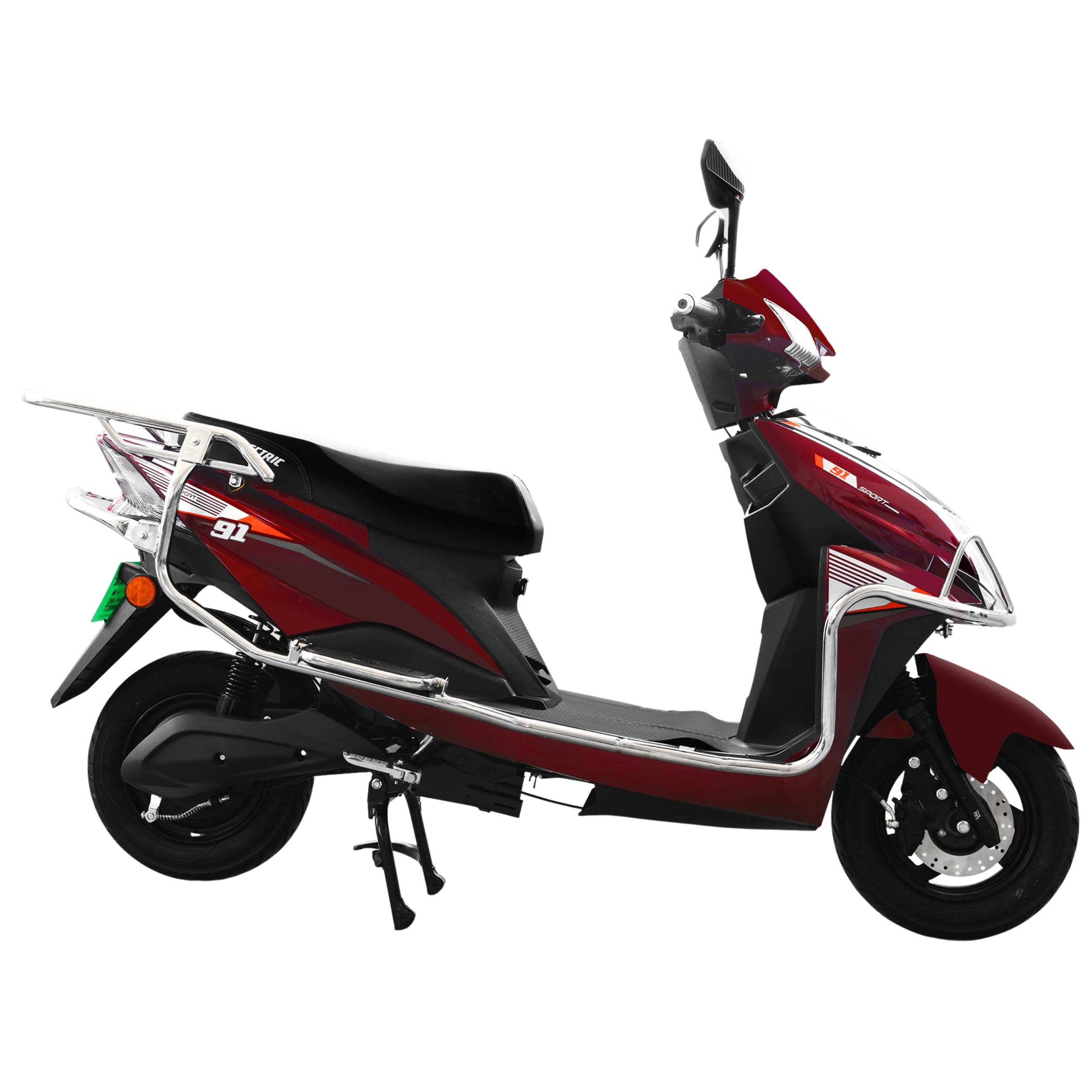 91Electric NX1 Low-Speed Electric Scooter with 48V 32.9Ah Lead Acid Battery & Charger | Powerful BLDC Motor | 40-45km Range, LED Display & Tubeless Tires | Non RTO, No License, Remote Key | Crimson-image-46