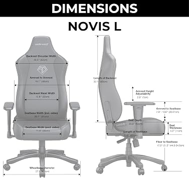Anda Seat Novis Gaming Chair for Adults - Large Reclining Video Game Chairs, Linen Fabric Ergonomic Office Chair, Heavy Duty Back Lumbar Support - Gray Fabric Computer Chairs for Home & Work