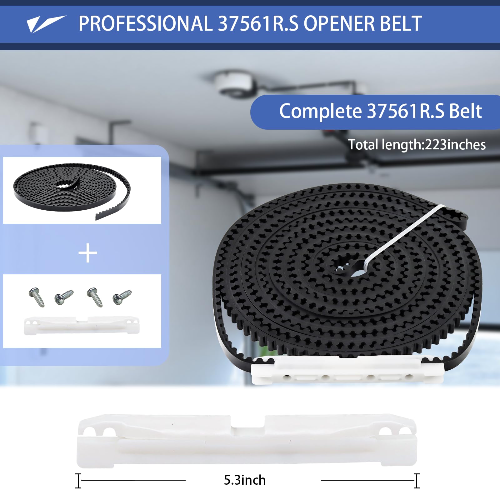 Genuine Genie 37561R.S Belt And Bullet Assembly For 7-Foot Garage Door Opener Rail