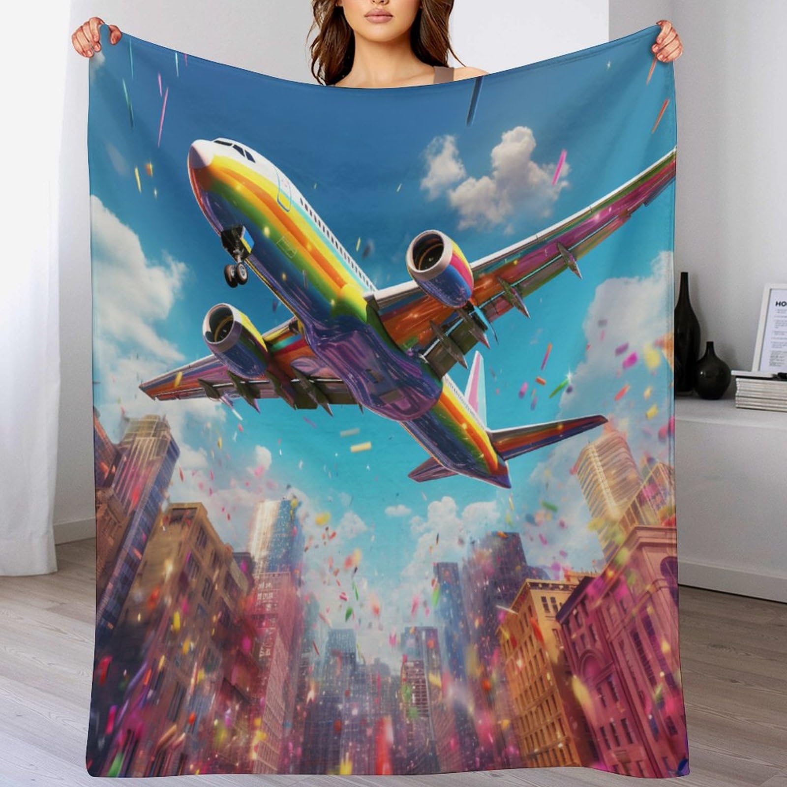 Couverture avion en flannel pour vos soirées cocooning et siestes sur canapé