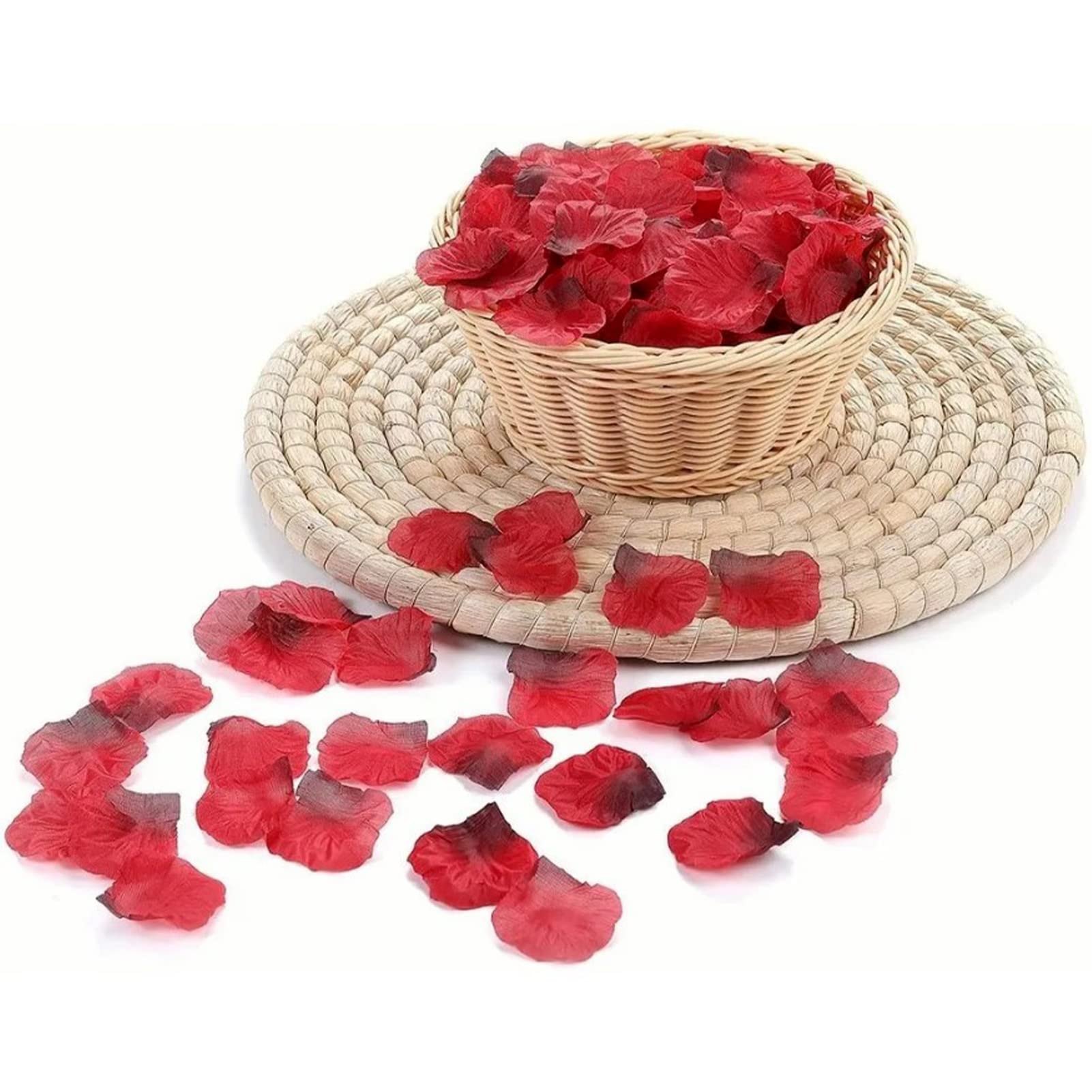 PLECUPE 2000 Pétales De Rose Artificiels Orange - Taille 5x5 Cm, Tissu Non Tissé - Décoration Mariage, Fête, événement