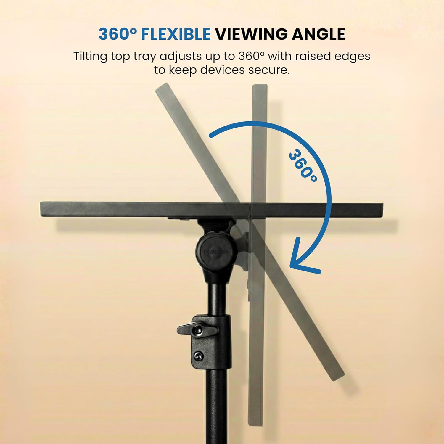 Projector Stand Tripod – 24 to 59 Inch Adjustable Height – Dual Shelves Laptop Tripod Stand with Moveable Wheels and Phone Holder, Portable Laptop Stand for Office, Stage & Outdoor Use