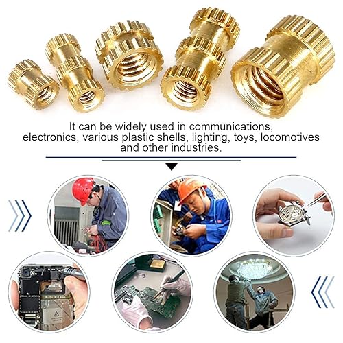 Miniatura 4 de Tuercas moleteadas de rosca hembra M3x3mm, 200 piezas Hx4mm OD latón roscado inserción tuercas de inserción hidráulica soldada junta junta surtido