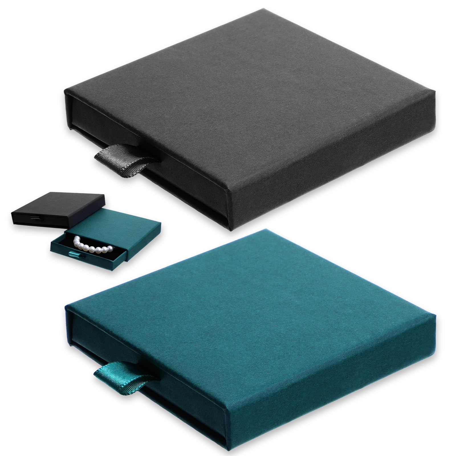 2 Pack Small Jewelry Gift Box Cardboard Jewelry Box with Lids Storage Case Bracelet Gift Boxes for Necklace