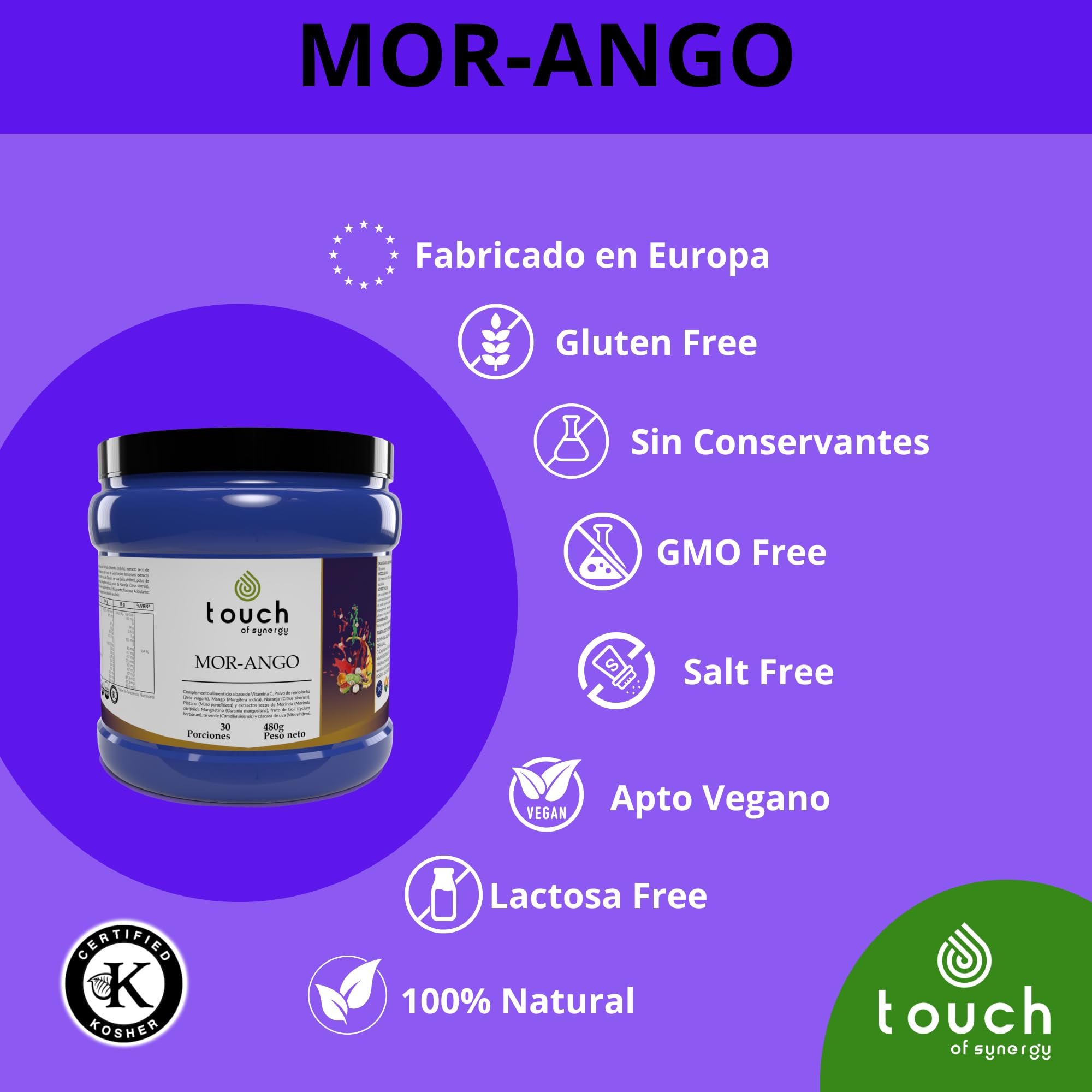Mor-ango -Polvo 480 gramos - Extracto de Moringa y Mango Africano - Controla el Peso, Reduce el Colesterol y el Azúcar en Sangre