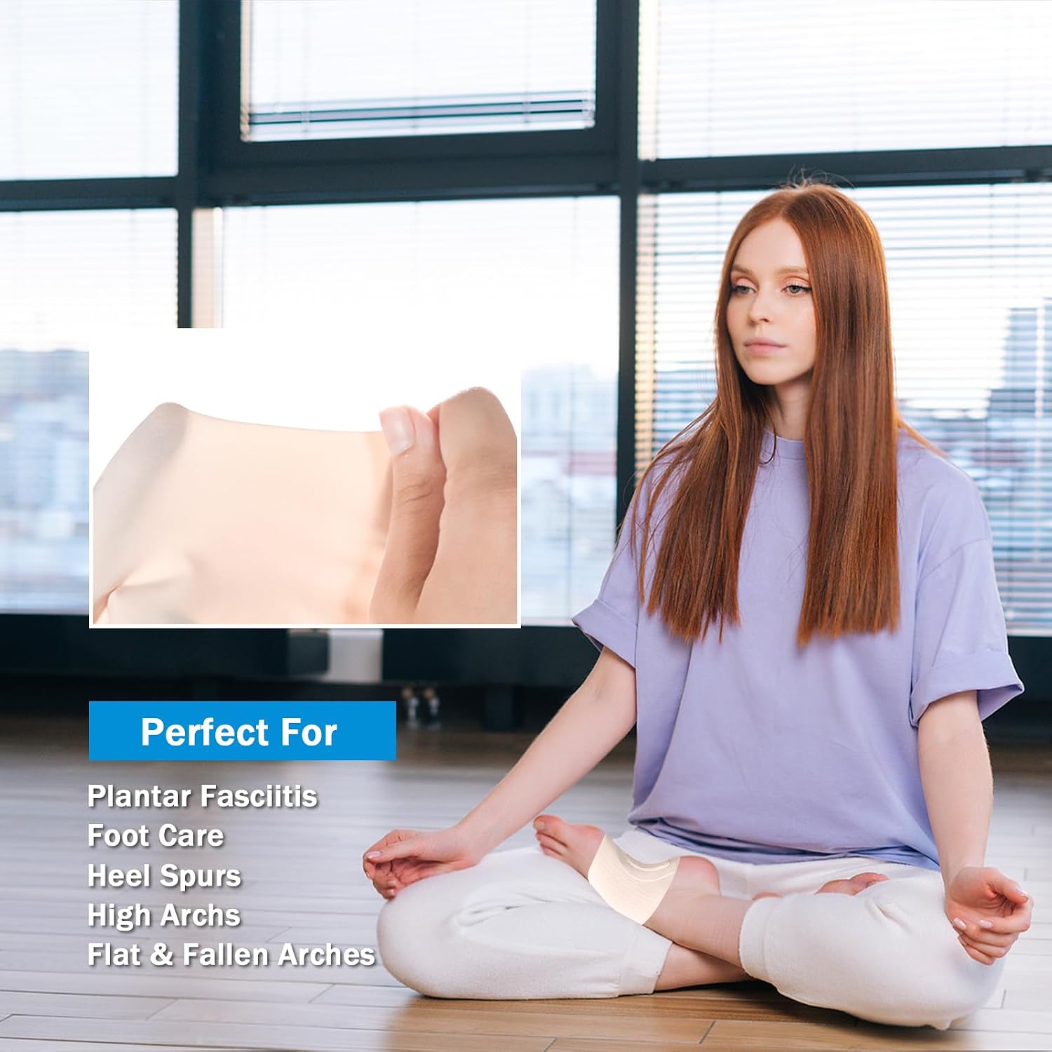 NuCamper Arch Support Compression Sleeves (Pair) for Plantar Fasciitis Relief, Non-Slip Wearable Foot Arch Supports Brace for Men & Women, Foot Sleeves Support for Fallen Arches, High Arch, Flat Feet