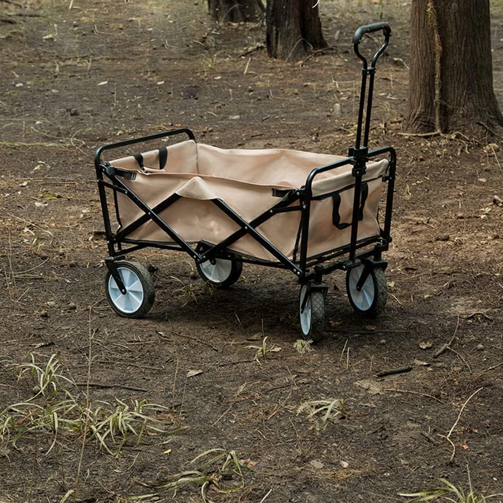 Outdoor Portable Camping Camper Adjustable Handle Foldable Festival Wagon Flat Folding Folding Vehicle Transport and Carrying Trolley Trailer Pull Cart