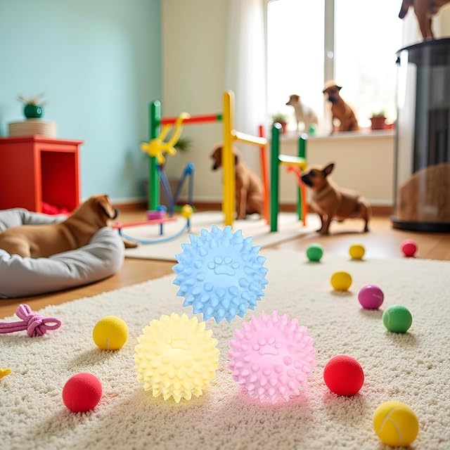 Foto 5 de 6 de Juguetes masticables para perros para masticadores agresivos, 3 piezas de juguetes coloridos para perros