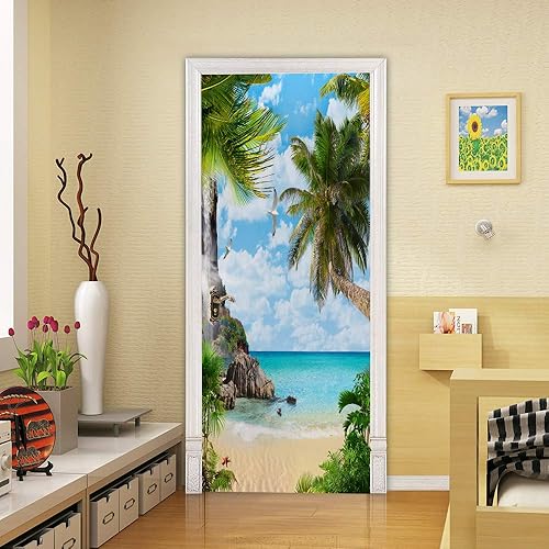 Miniatura 9 de ZY-KL Adhesivo de pared 3D para puerta, papel pintado mural, impermeable y a prueba de humedad, autoadhesivo, respetuoso con el medio ambiente,