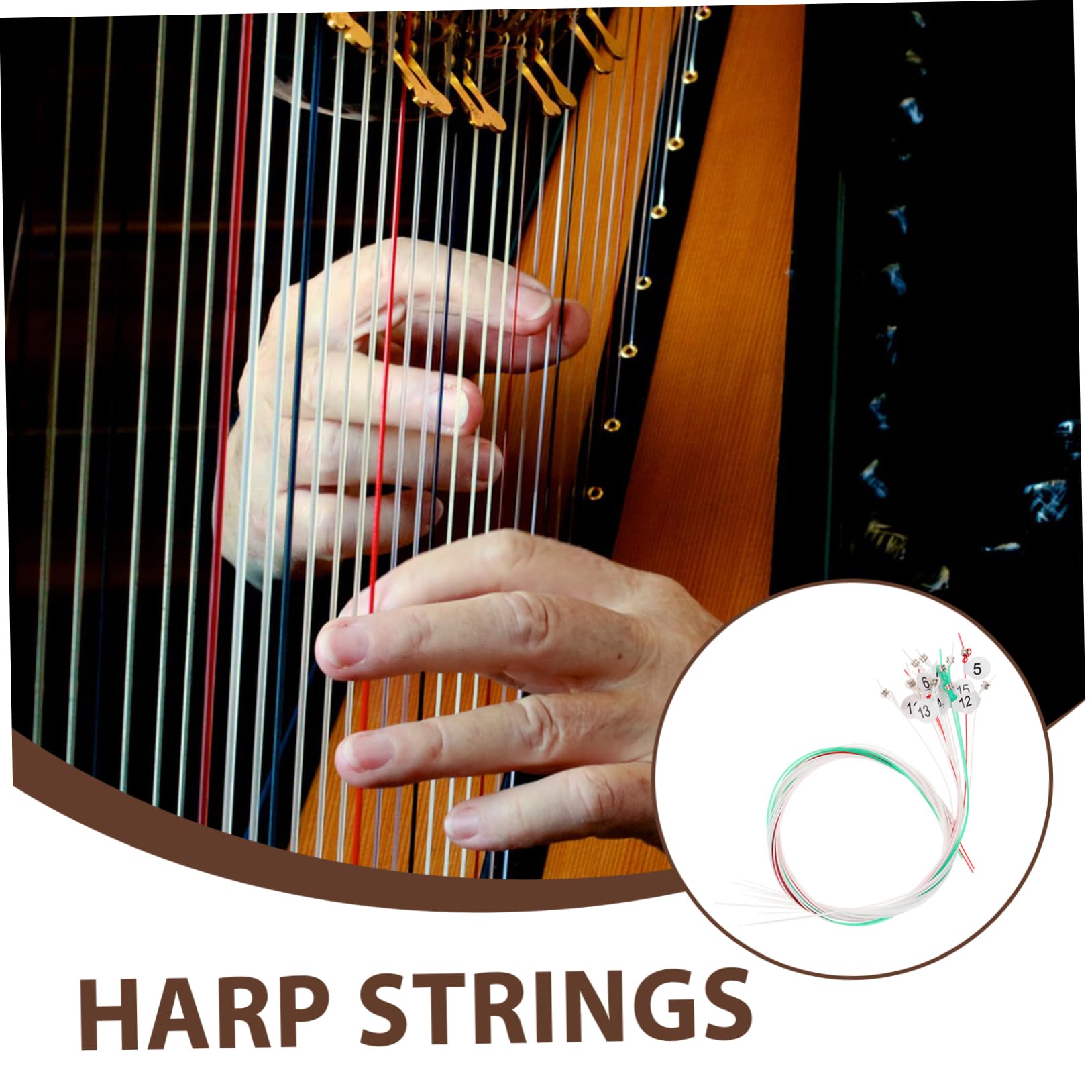 SUPVOX Beautiful Resonance Lyre Harp Strings Comfortable to Play Nylon Strings Easy to Install for Boys and Girls Adults and Bands