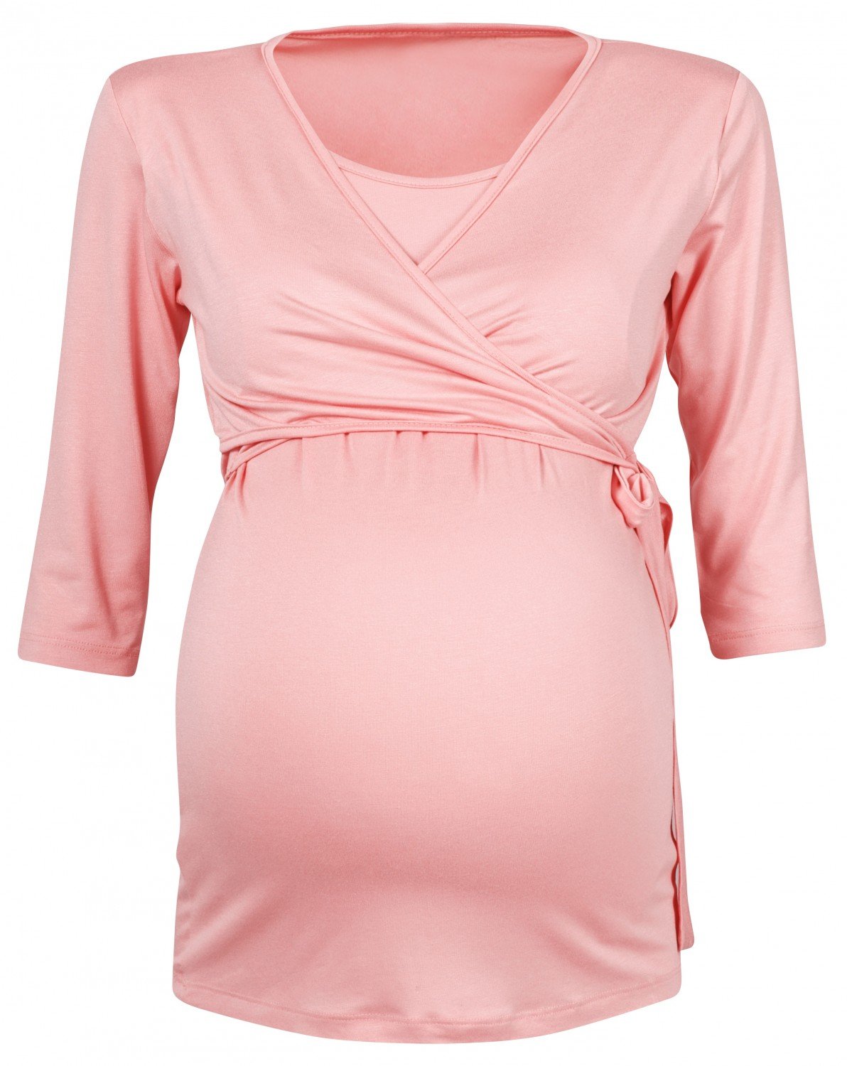 HAPPY MAMA Donna T-Shirt Bolero prémaman per L'Allattamento Camicia Maglia. 458p (Albicocca, IT 40, S)