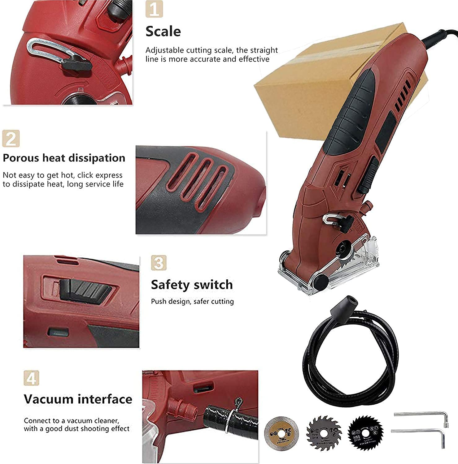 Mini Circular Saw Set,400W Multi-Function Professional Compact Circular Saw with 3 Carbide Tipped Blade,Precision Circular Saw DIY Projects for Wood, Metal, Drywall,Tile and PVC Plastic
