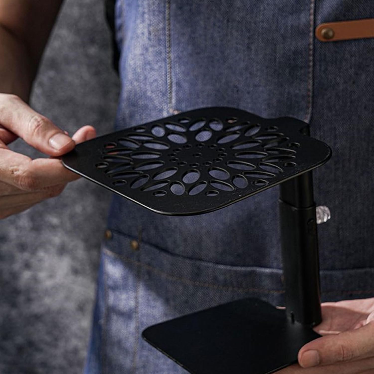 Coffee Weighing Rack Espresso Machine Electronic Scale Weighing Stand Carbon Steel Coffee Scale Rack Stem Easy To Use