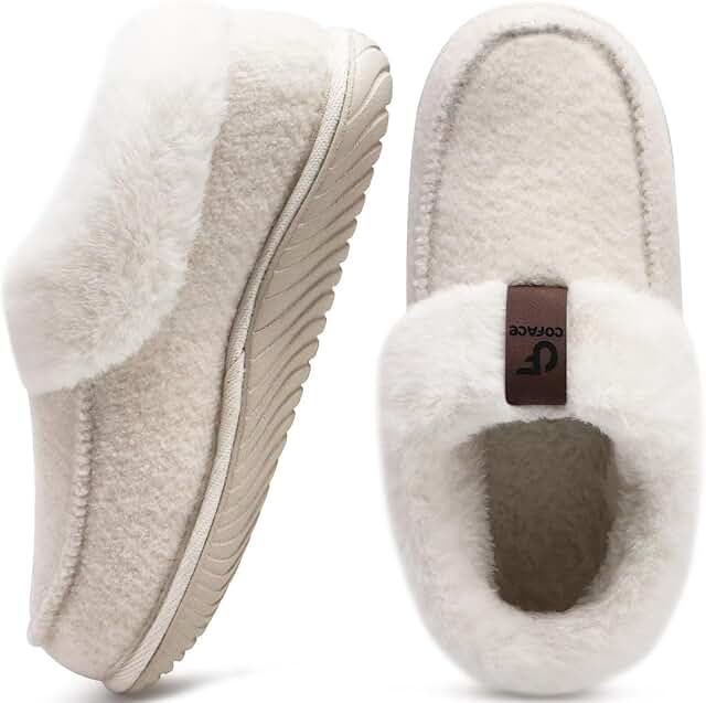 COFACE Women's Memory Foam House Slippers Arch Support Moccasin Winter S...
