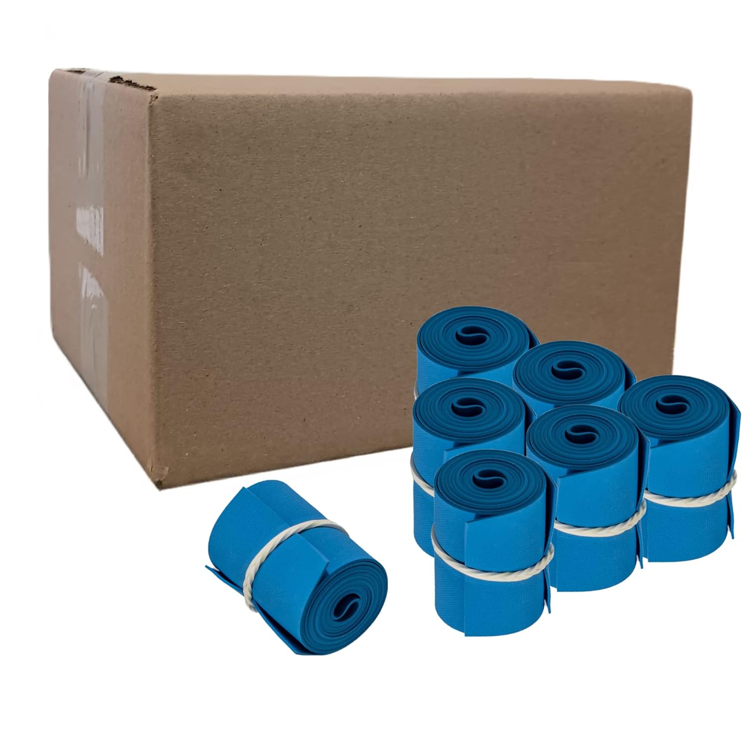 Disposable Tourniquet [Pack of 500] Blue 1" x 18 Inch Long Rolled and Banded Single-Use Elastic Latex-Free First Aid Tourniquets (500)