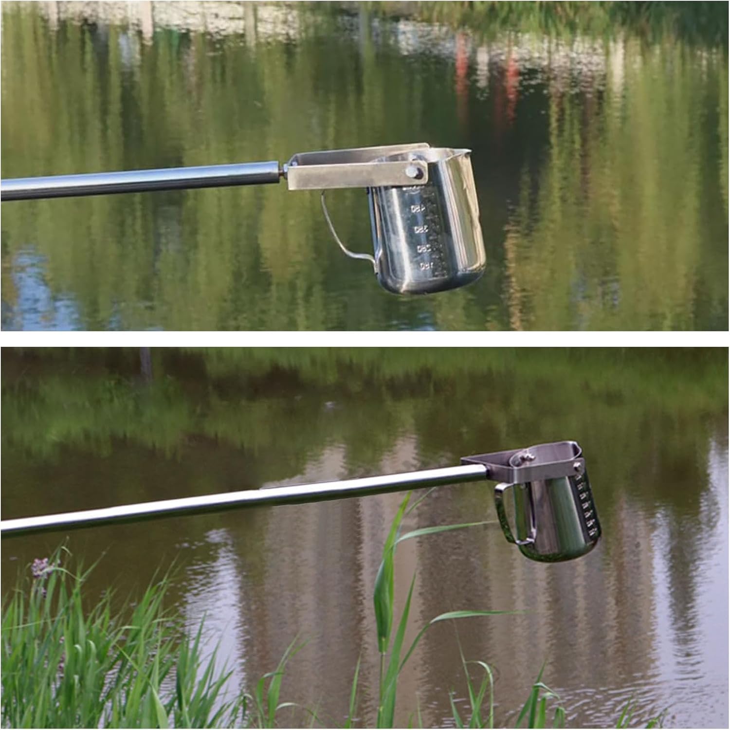 Telescopic Water Sampler Dipper 304 Stainless Steel Pendulum Beaker Sampler Ladle w/Scale 500/1000ml Water Sampling Pole Sampler Rod for Environmental Monitoring(Size:0.98-2.5m/3.2-8.2ft,Color:500ml)