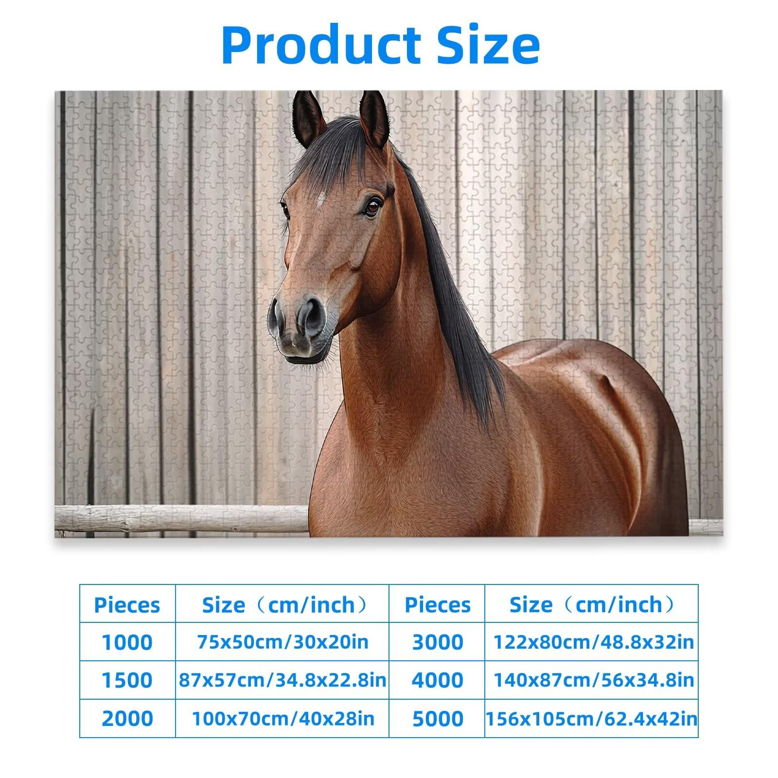 Puzzle 1500 Piezas, Puzzle Caballo con Caja para Adultos, DIY Animal Rompecabezas Madera para Adultos, 1500 Piezas Rompecabezas Desafiante, para Decoracion Hogar, Regalo Mujer, Regalo Hombres, -2828