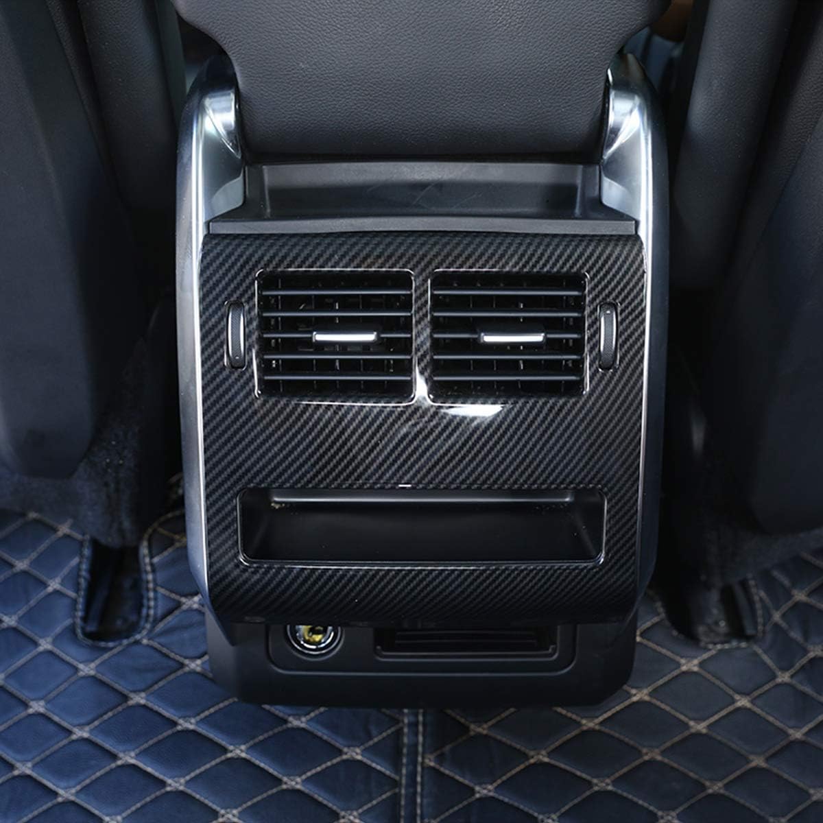 Carbon Fiber ABS Chrome for Landrover Range Rover Sport RR Sport 2014 2015 2016 2017 Car Rear Row AC Outlet Frame Cover Trim Accessories