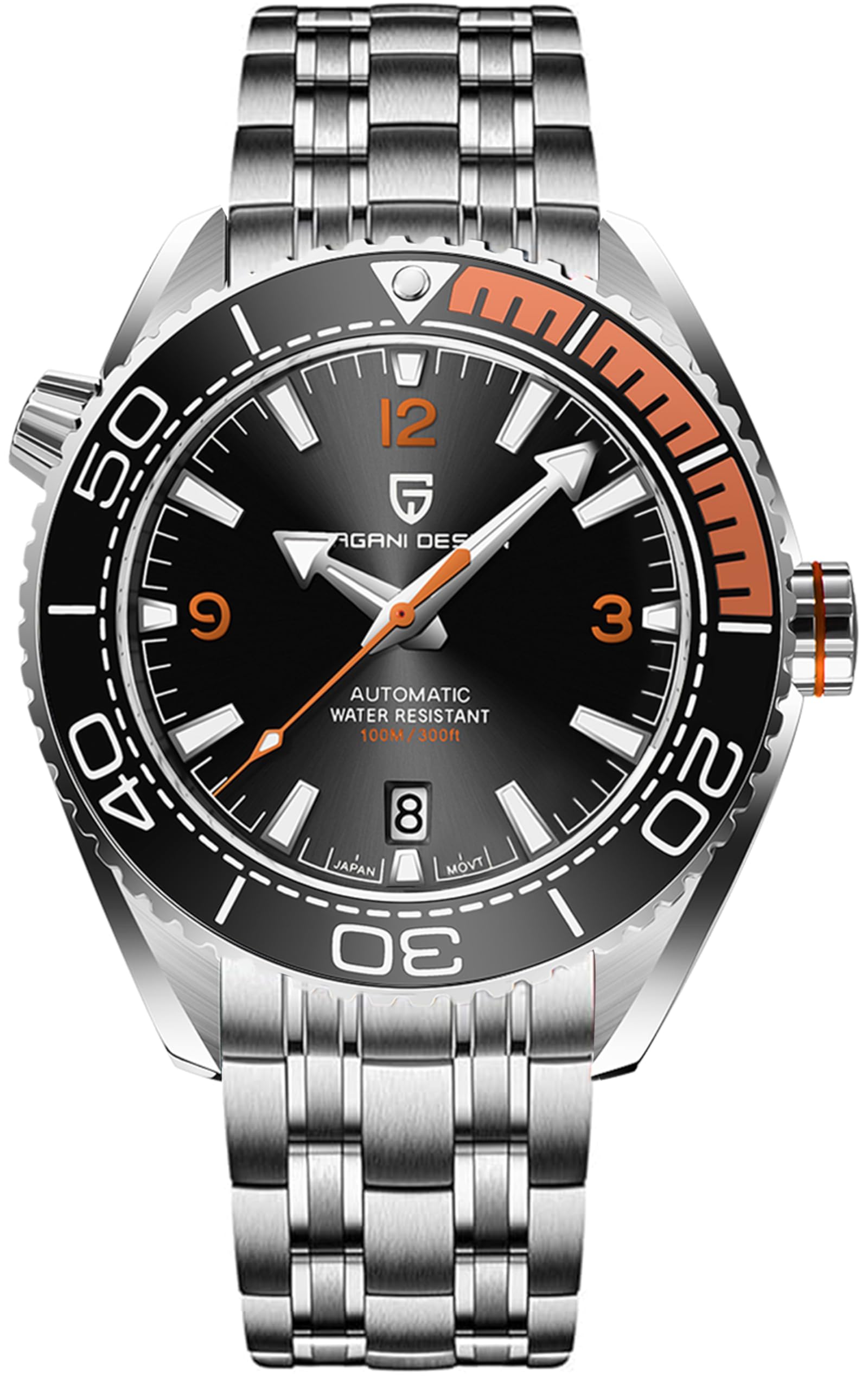 PAGRNE DESIGNPagani Design Automatic Men's Watch, Water-Resistant to 100 m, Mechanical, Ceramic Bezel, Sapphire Crystal, Automatic Diver's Watch