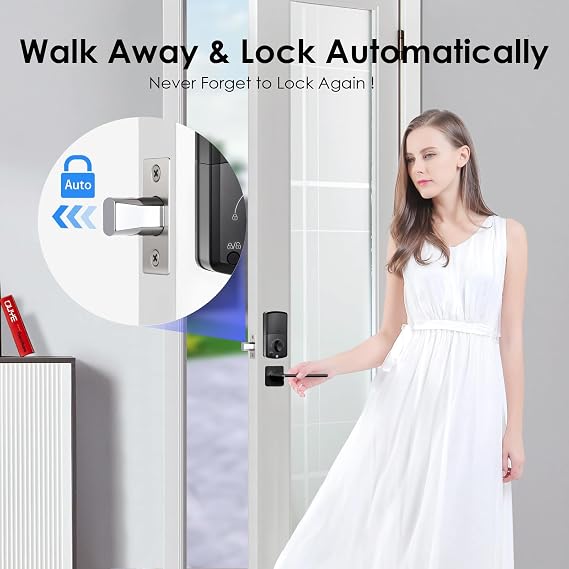 Smart Lock, Keyless Entry Door Lock, Password Mechanical Key 2 Unlocking Methods Automatic Electronic Lock with 4-16 Digit Code for 35-55mm Thickness Office Home Bedroom