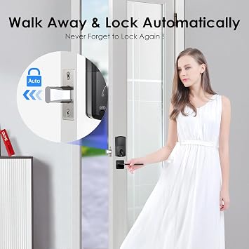 Smart Lock, Keyless Entry Door Lock, Password Mechanical Key 2 Unlocking Methods Automatic Electronic Lock with 4-16 Digit Code for 35-55mm Thickness Office Home Bedroom