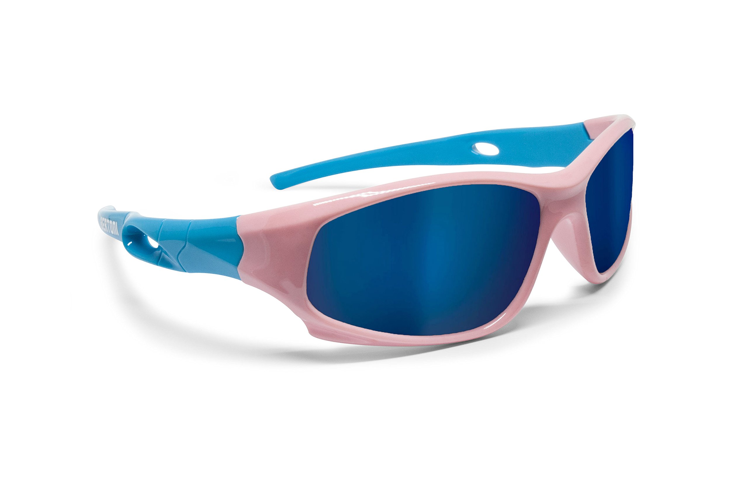BERTONI Gafas Deportivas para Niños - Polarizadas - 4-10 años - 100% Protección UVA-UVB - Unisex - Italy (Azul/Rosa)