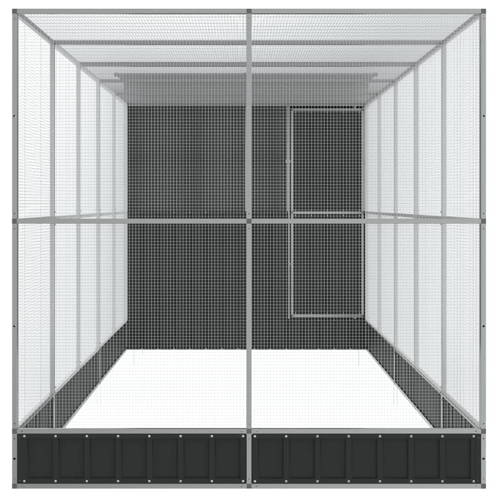Generisch Voliere mit Erweiterung Silbern 623x203x216 cm Stahl,Tier- & Haustierbedarf,Haustierbedarf,Vogelbedarf,Vogelkäfige & -ständer-3214259