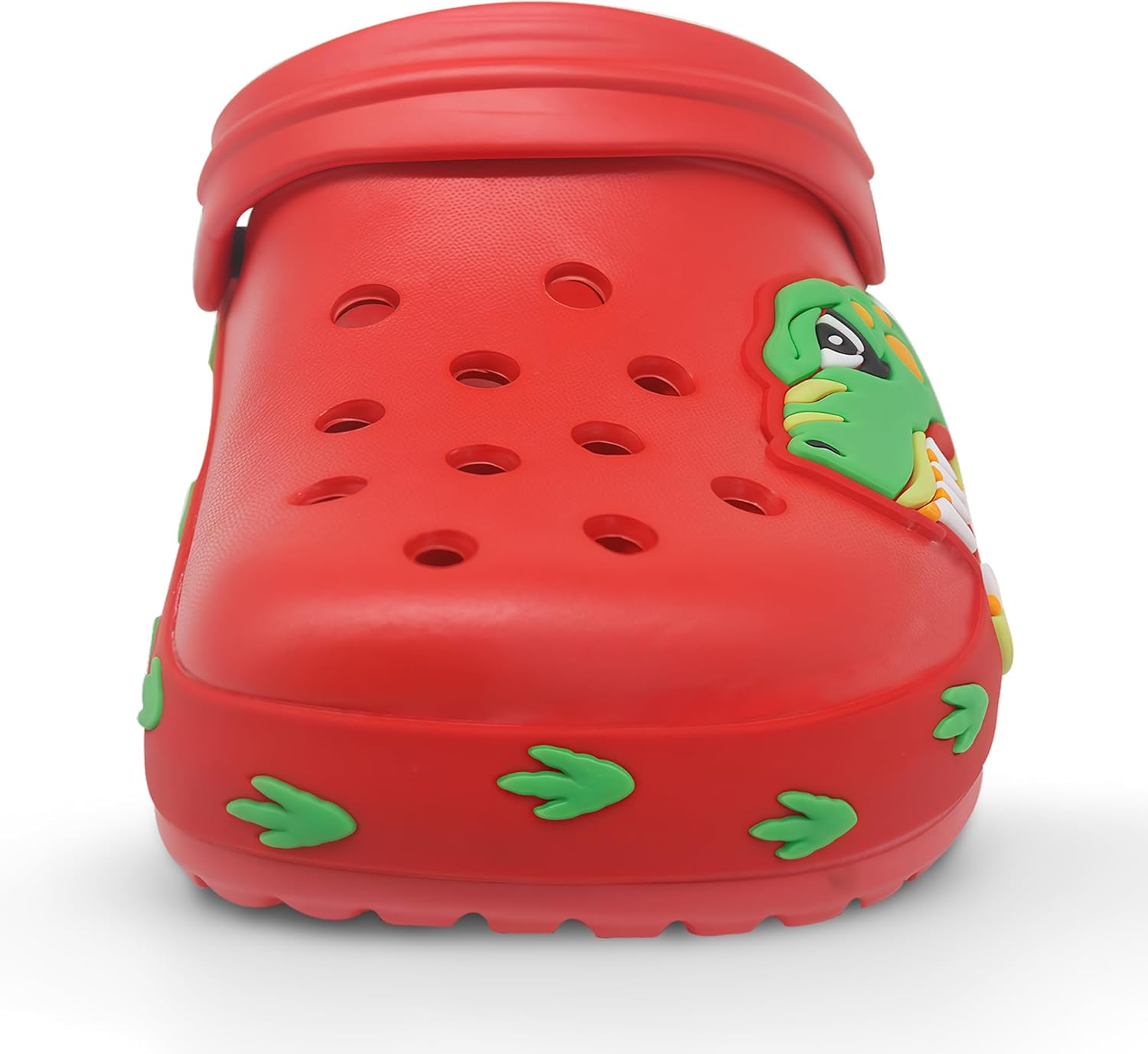 FolHaoth Boys Girls Toddler Clogs Little Kids Slip on Slides Slippers Cute Cartoon Dinosaur Tyrannosaurus rex Pattern Garden Shoes Summer Indoor Outdoor Beach Pool Water Sandals 9 Toddler Red image 4 of 6 B0GL83TDQN